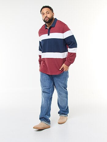 Polo stile color block a maniche lunghe