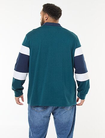 Polo stile color block a maniche lunghe