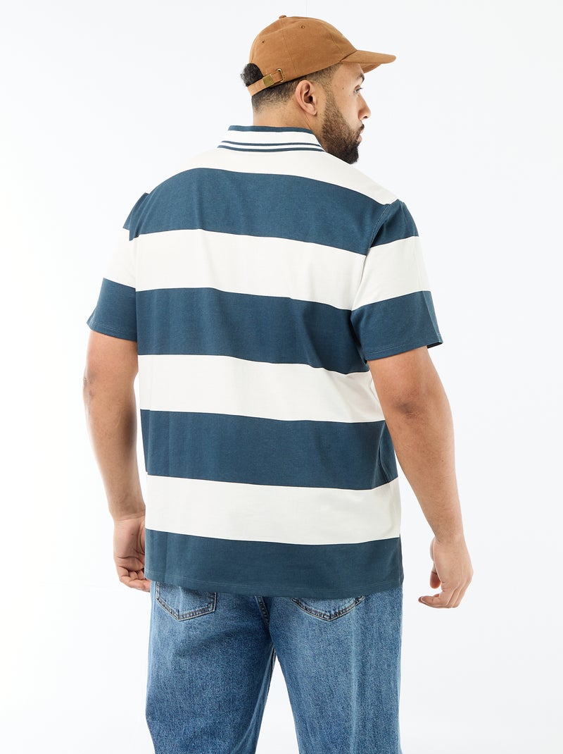 Polo stile rugby a maniche corte Blu - Kiabi
