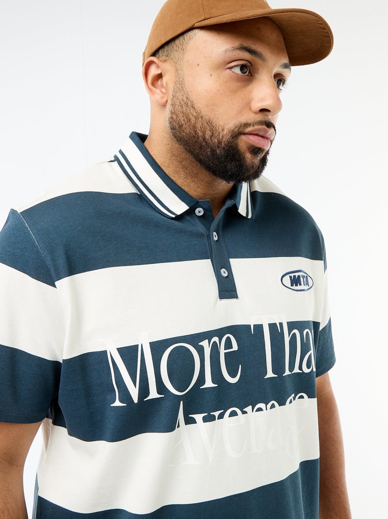 Polo stile rugby a maniche corte Blu - Kiabi