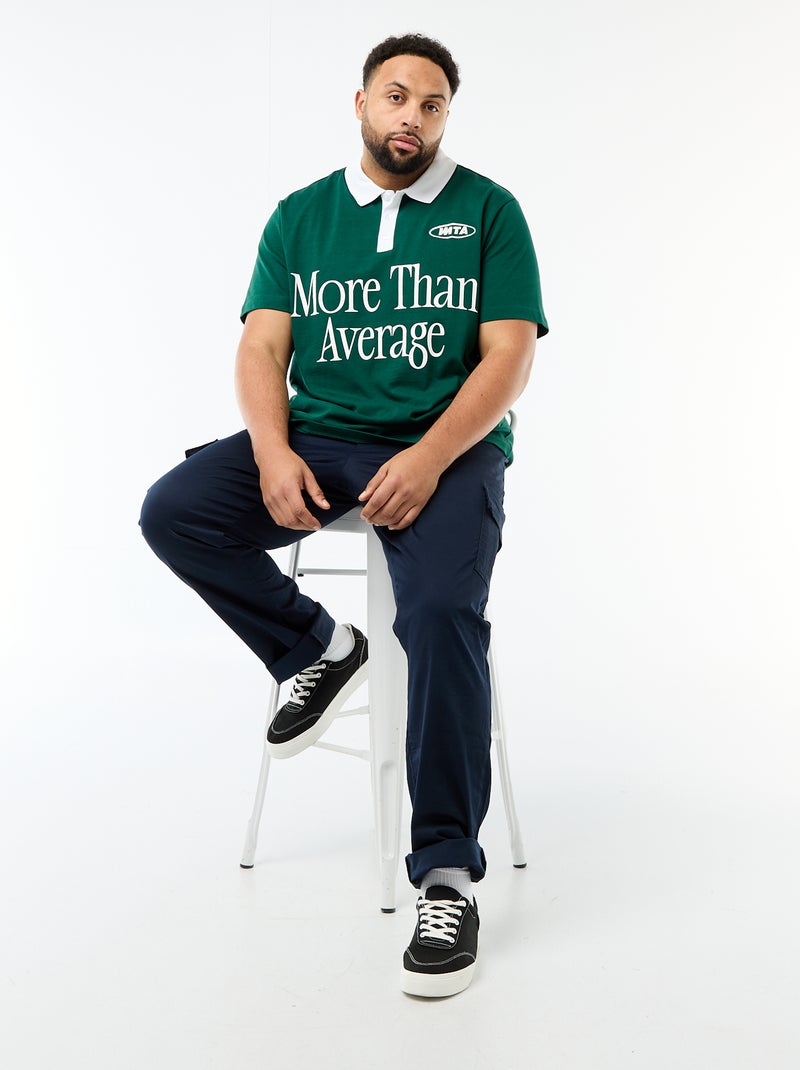 Polo stile rugby a maniche corte Verde - Kiabi