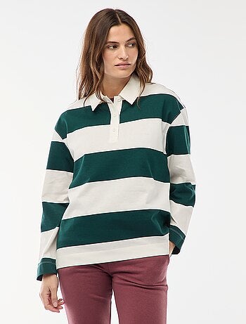 Polo stile rugby a maniche lunghe