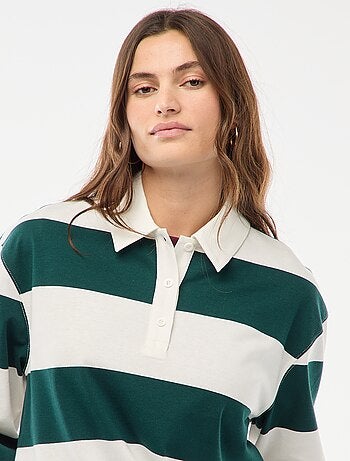 Polo stile rugby a maniche lunghe