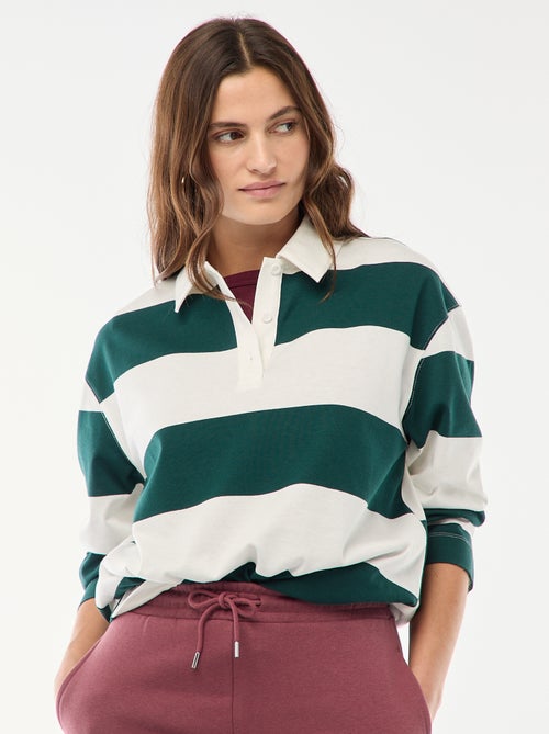 Polo stile rugby a maniche lunghe - Kiabi