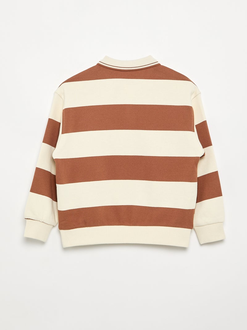 Polo stile rugby a maniche lunghe Beige - Kiabi
