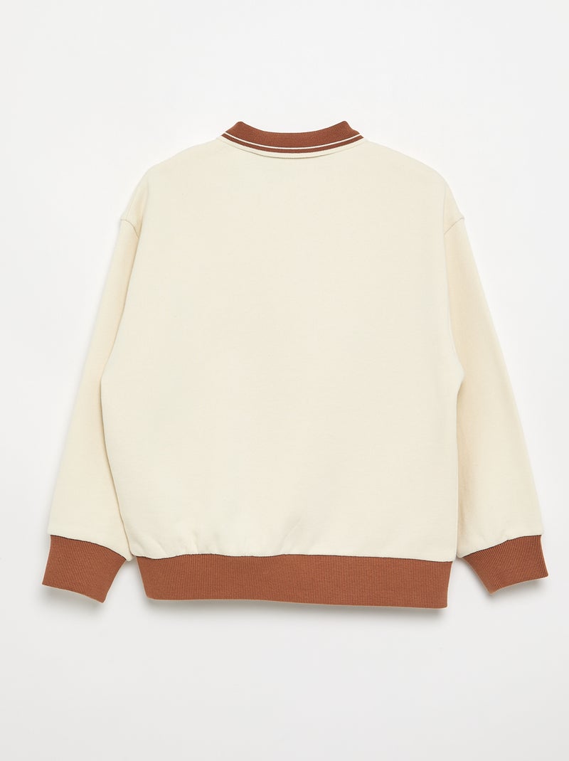 Polo stile rugby a maniche lunghe Beige - Kiabi