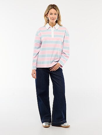 Polo stile rugby a maniche lunghe