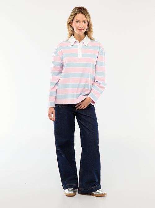 Polo stile rugby a maniche lunghe - Kiabi