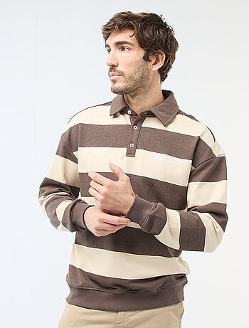 Polo stile rugby a maniche lunghe