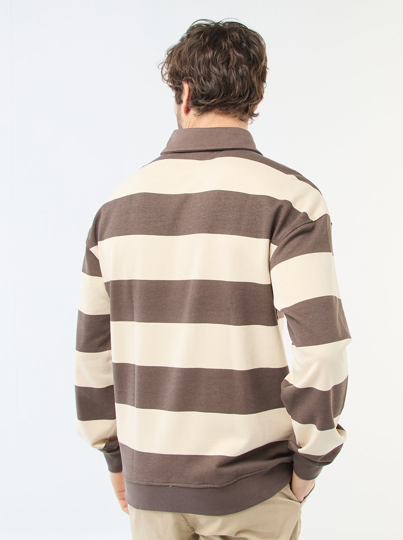 Polo stile rugby a maniche lunghe Bianco - Kiabi