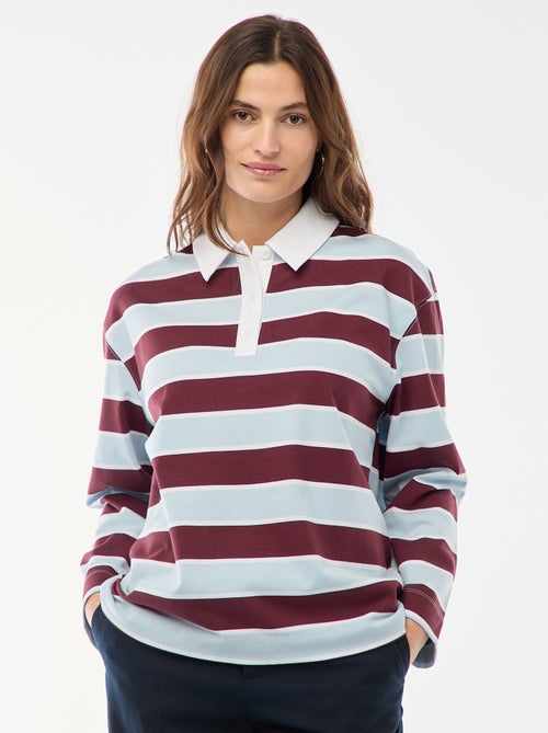 Polo stile rugby a maniche lunghe - Kiabi