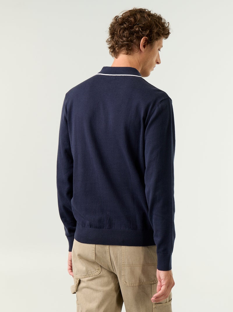 Polo stile rugby a maniche lunghe Blu - Kiabi