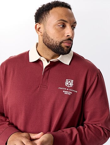 Polo stile rugby a maniche lunghe