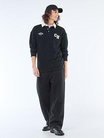 Polo stile rugby a maniche lunghe
