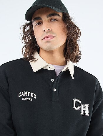 Polo stile rugby a maniche lunghe