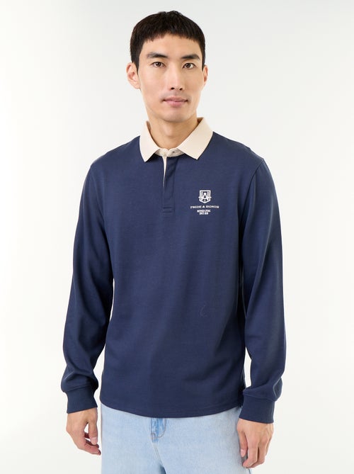 Polo stile rugby con scritte ricamate - Kiabi Polo stile rugby con scritte ricamate - Kiabi