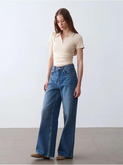 Polo t-shirt cropped da donna slim fit dilvin - Kiabi Polo t-shirt cropped da donna slim fit dilvin - Kiabi
