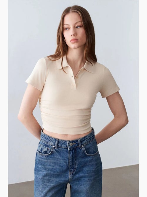 Polo t-shirt cropped da donna slim fit dilvin - Kiabi Polo t-shirt cropped da donna slim fit dilvin - Kiabi