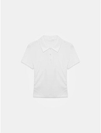Polo t-shirt cropped da donna slim fit dilvin