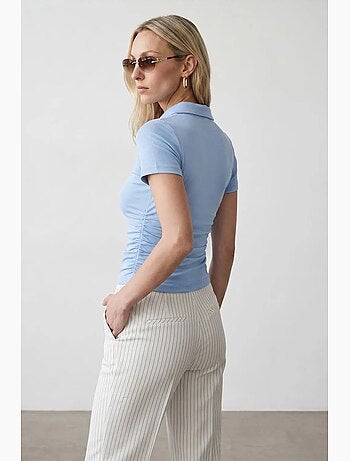 Polo t-shirt cropped da donna slim fit dilvin