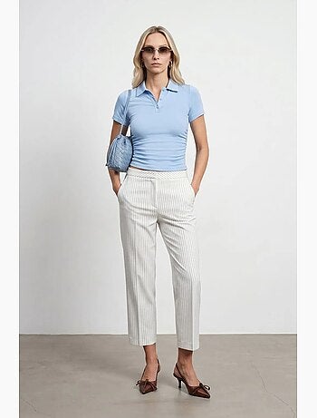 Polo t-shirt cropped da donna slim fit dilvin