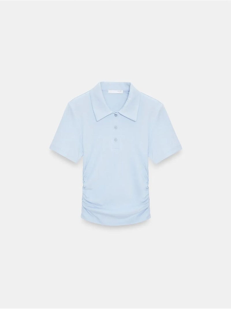 Polo t-shirt cropped da donna slim fit dilvin Blu cielo - Kiabi