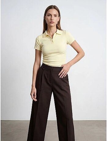 Polo t-shirt cropped da donna slim fit dilvin