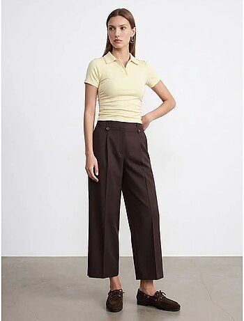 Polo t-shirt cropped da donna slim fit dilvin