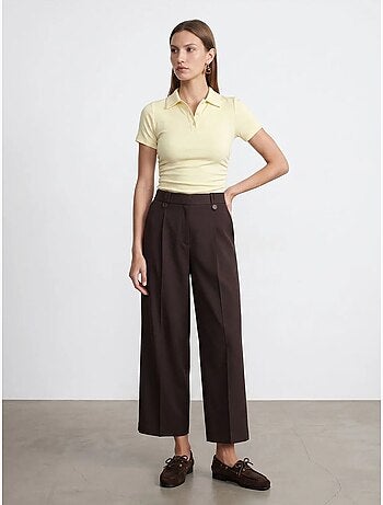 Polo t-shirt cropped da donna slim fit dilvin