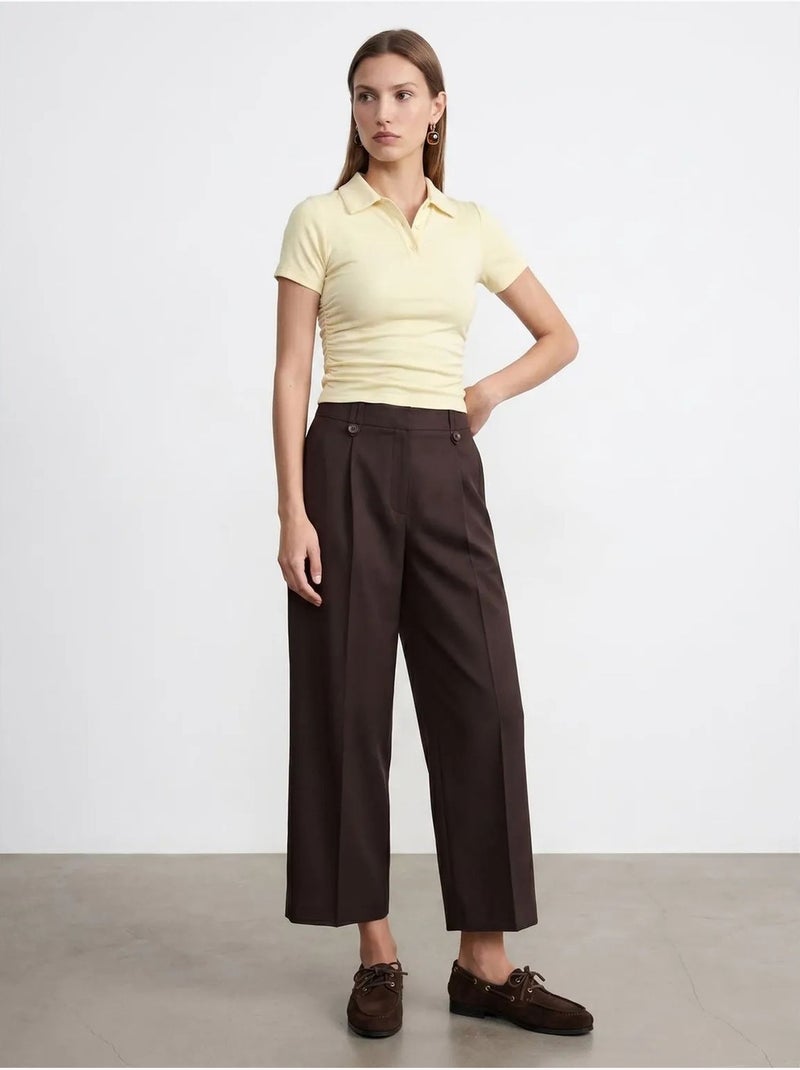Polo t-shirt cropped da donna slim fit dilvin Giallo limone - Kiabi