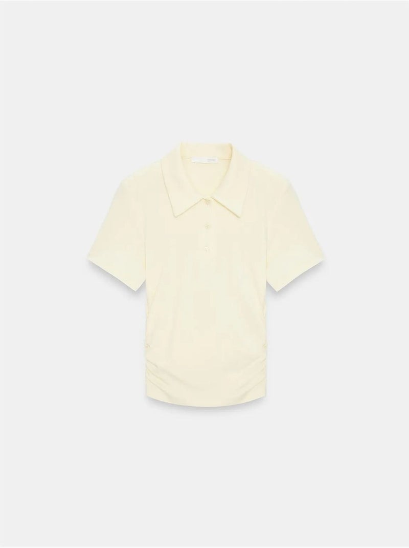 Polo t-shirt cropped da donna slim fit dilvin Giallo limone - Kiabi