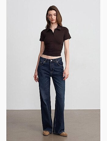 Polo t-shirt cropped da donna slim fit dilvin