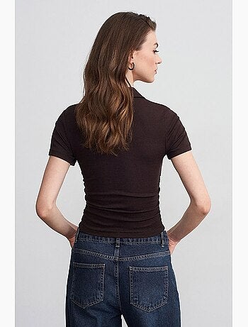 Polo t-shirt cropped da donna slim fit dilvin