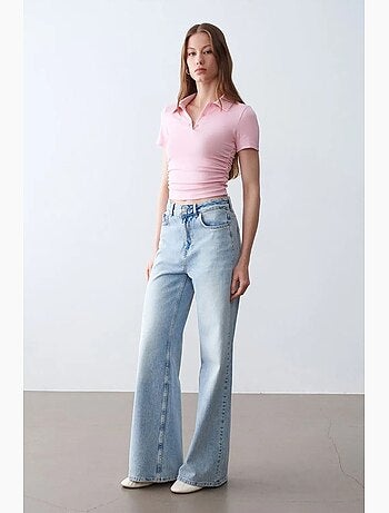 Polo t-shirt cropped da donna slim fit dilvin