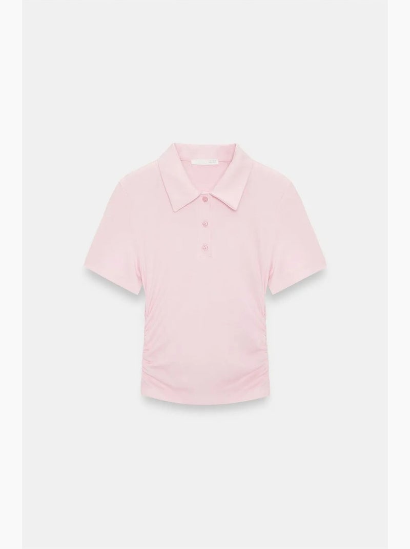 Polo t-shirt cropped da donna slim fit dilvin Rosa confetto - Kiabi