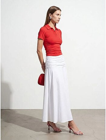 Polo t-shirt cropped da donna slim fit dilvin