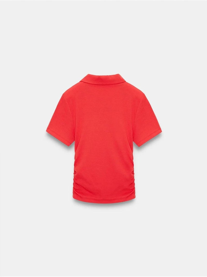 Polo t-shirt cropped da donna slim fit dilvin Rosso - Kiabi