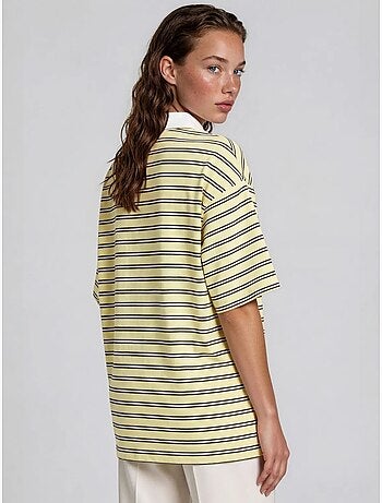 Polo t-shirt da donna in cotone a righe busem