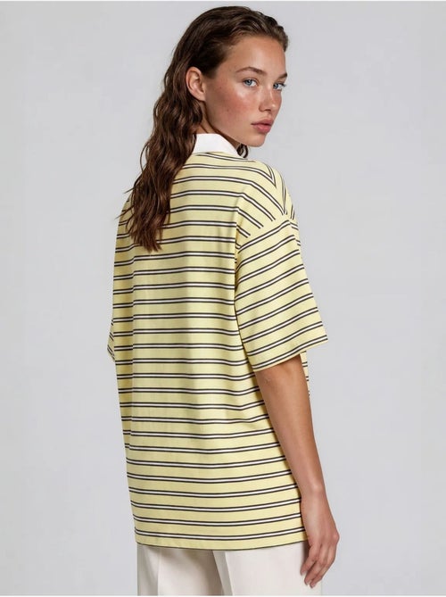 Polo t-shirt da donna in cotone a righe busem - Kiabi Polo t-shirt da donna in cotone a righe busem - Kiabi
