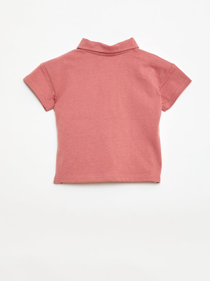 Polo t-shirt stampata Rosa antico - Kiabi