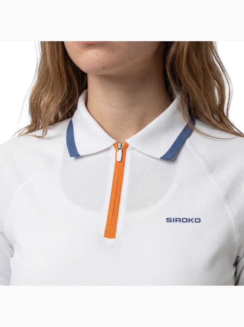 Polo tennis tecnica mezza zip donna tennis donna player-w Bianco - Kiabi