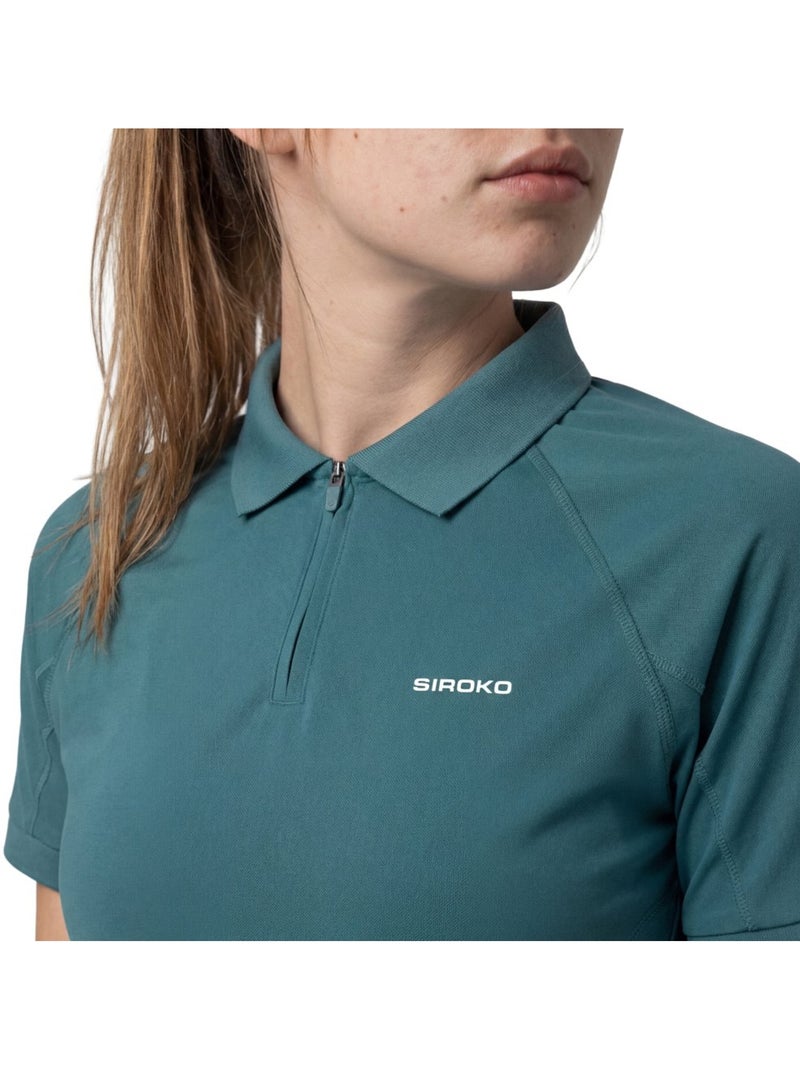 Polo tennis tecnica mezza zip donna tennis donna player-w Verde - Kiabi