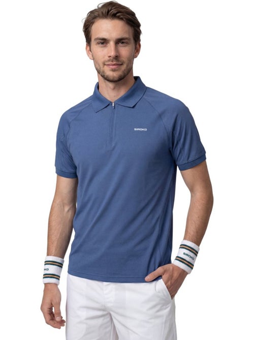 Polo tennis tecnica mezza zip uomo tennis uomo player navy - Kiabi