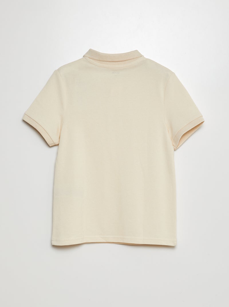 Polo tinta unita in maglia piqué BEIGE - Kiabi