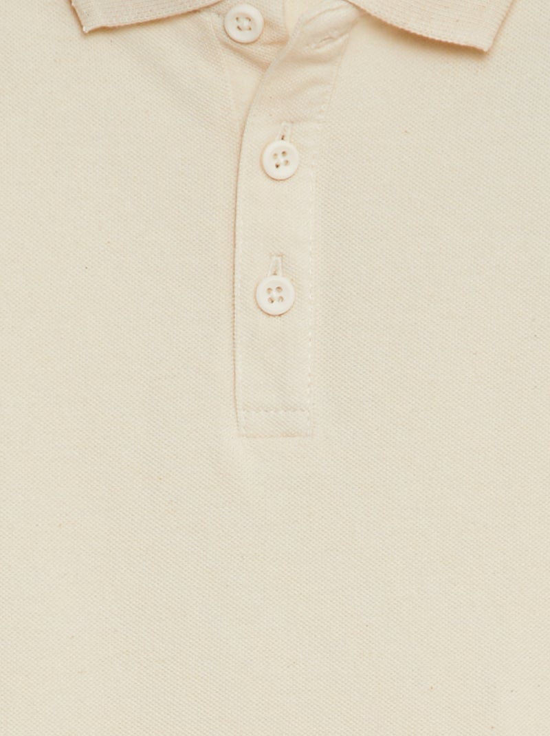 Polo tinta unita in maglia piqué BEIGE - Kiabi
