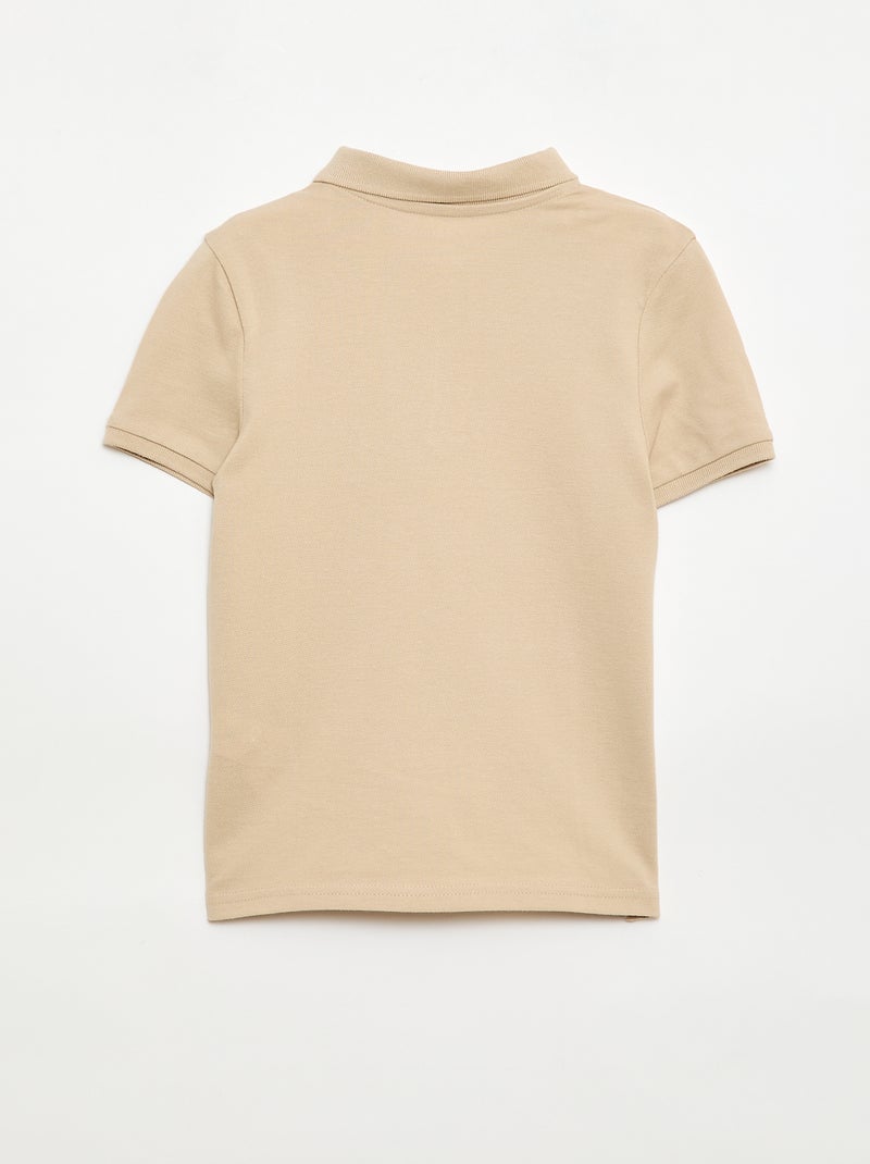 Polo tinta unita in maglia piqué Beige - Kiabi