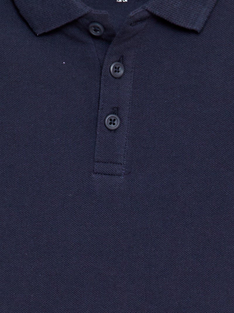 Polo tinta unita in maglia piqué blu - Kiabi