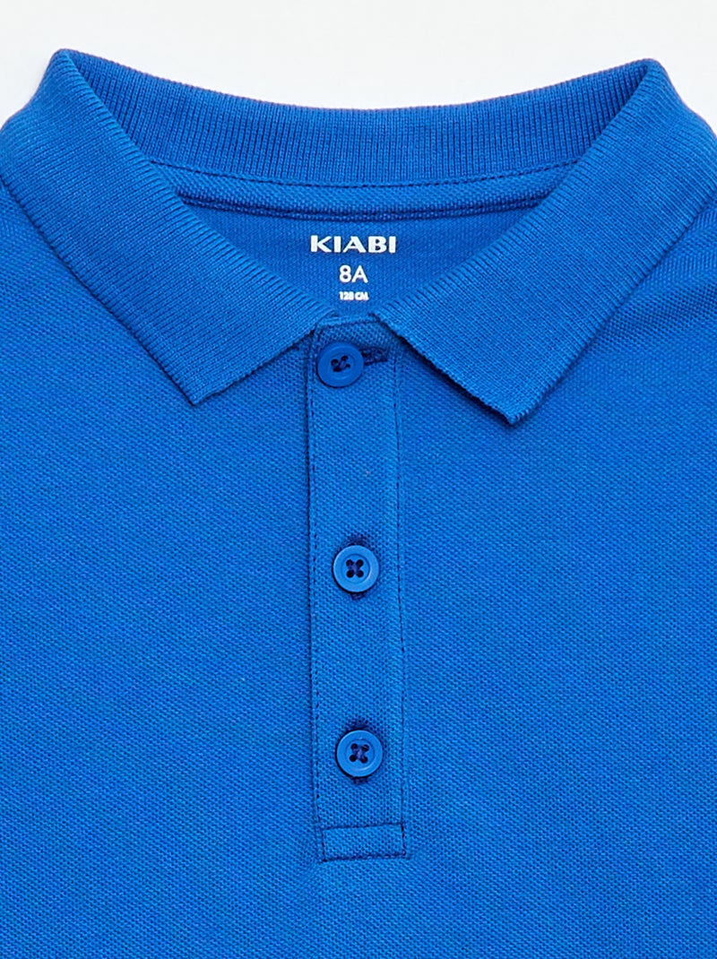 Polo tinta unita in maglia piqué Blu - Kiabi