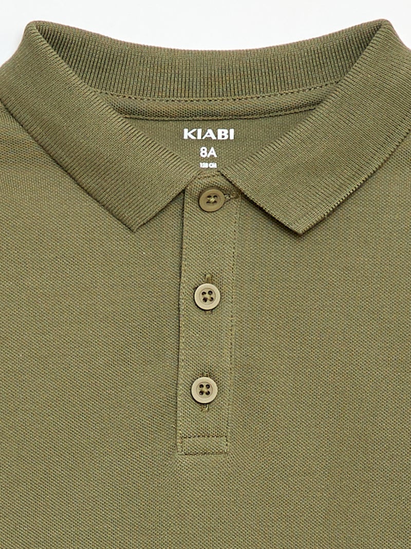 Polo tinta unita in maglia piqué Kaki - Kiabi