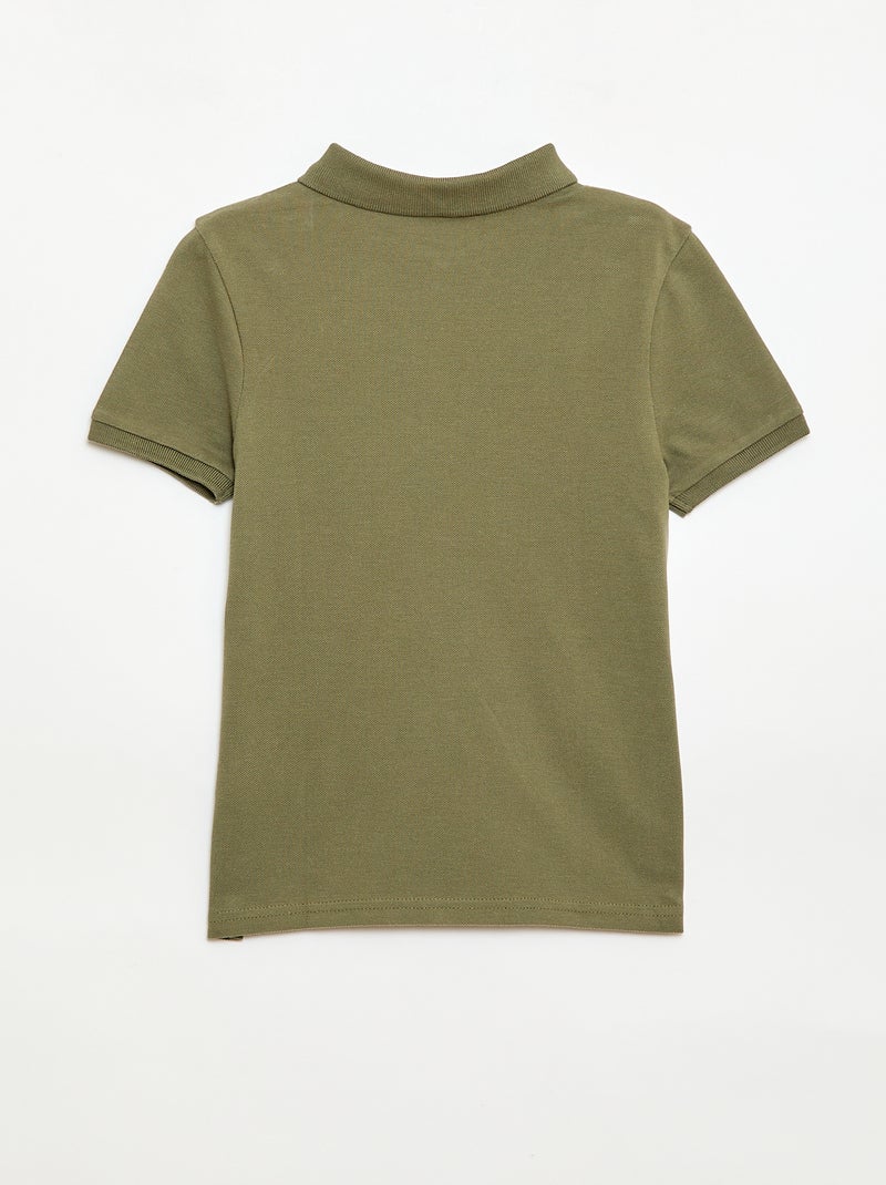 Polo tinta unita in maglia piqué Kaki - Kiabi
